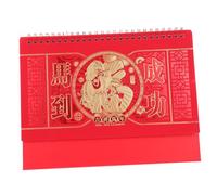 Gatuida Chinese Year Desk Calendar Standing Flip Monthly Planner for Office Home School Thick with Vibrant Printing Cultural Red Design Celebrating Horse Year