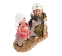 Gatuida Christian Holy Family Figurine 11.5x5x12cm Resin Statue Flight Into Egypt Religious Christmas Decor for Living Room Tabletop Jesus Sculpture