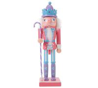 Gatuida Christmas Decor Nutcrackers Ornament: Christmas Nutcracker Soldier 9.8 Inches Figur Pink Wood Kitchen Counter Storage Dining Table Service Workshop Bench Layout