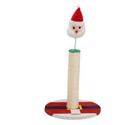 Gatuida Christmas Santa Cat Scratching Post for Indoor Cats, Small Sisal Wear-resistant Scratcher with Integrated Climbing Pole, Comfortable Kitten Scratcher for Daily Use