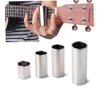 Gatuida Chromed Steel Finger Tube Guitar Slide for Acoustic Electric Bass Stainless Steel Tone Bar with Smooth Edges for Clear Sustain and Intonation Silver