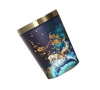 Gatuida Classic Leather Trash Can with Deer Pattern Large Stylish Waste Paper Basket for Office Hotel Home Creative Indoor Garbage Bucket for Kitchen and Living Elegant Decorative Rubbish