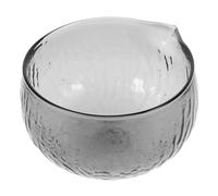 Gatuida Clear Textured Glass Matcha Bowl with Pouring Spout for Japanese Tea Ceremony Transparent Chawan for Matcha Preparation and Serving Elegant Aesthetic Tea Accessory
