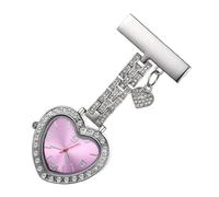 Gatuida Clip on Nurse Watch Heart Shaped Fob Watch with Glass Alloy Material, Lightweight and Practical for Nurse's Daily Work the Hospital, Stylish and Easy to Hang Design