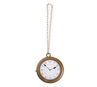 Gatuida Clock Necklace Costume Pocket Watch Jumbo Gold Clock Necklace Hanging Neck Clock Watch with Chain Halloween Costume Prop for Women and Men White Rabbit Clock Necklace
