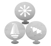 Gatuida Coffee Stencils with Quick and Neat Powder Application 3pcs for Latte Art Stainless Steel Professional Designs Reusable Template Tools and Cake Decorating for Kitchen Use