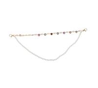 Gatuida Colorful Rhinestone Heart Faux Pearl Pants Chain for Women Hip Hop Waist Belt Jewelry Accessory for Party Festival Jeans Shorts Skirts
