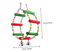 Gatuida Colorful Wooden Ferris Wheel Chewing for Birds with Bell Interactive Parrot Swing for Climbing Chewable Bird for Cockatiels Budgies Lovebirds