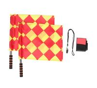 Gatuida Complete Soccer Referee Kit with Red and Yellow Cards Checkered Field Flags Stainless Steel Whistle and Record in Stylish Case for Organized Football Match Management