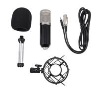 Gatuida Condenser Microphone Set Black Silver Mesh Head for Ktv Music Recording Chat Mic