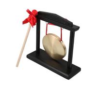 Gatuida Copper Desktop Gong with Wooden Stand and Mallet Copper Construction Produces Rich Melodious Sound for Celebrations Ceremonies Feng Shui Decoration and Housewarming Gift