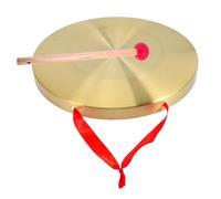 Gatuida Copper Gong Percussion Instrument Style with Mallet and Lanyard Golden Resonant Sound Loud Gong for Hawking Activities and Party Opening