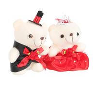 Gatuida Couple Bear Plush Doll 1 Pair Red Wedding Bears for Valentine’s Day Bedroom Decor Romantic Ornament