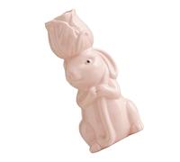 Gatuida Creative Ceramic Rabbit Vase for Home Decor Cute Mini Bunny Flower Pot Whimsical Animal-shaped Centerpiece for S Rooms Mothers Day Easy-clean Retro Porcelain Floral Ornament