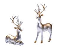 Gatuida Creative Golden Couple Deer Ornaments Unique Resin Craft for Living Room Bedroom and Home Decoration for Couples and Home Furnishing
