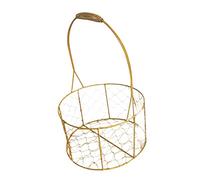 Gatuida Creative Iron Wire Flower Basket with Handle Round Wedding Flower Girl Basket for Party Favors and Home Decor Elegant Storage for Gifts and Floral Arrangements