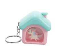 Gatuida Creative LED House Unicorn Keychain Small Pendant with Music and Light Cute Decorative Keyring for Handbag and Gift Unique Durable Home Accessory for Women