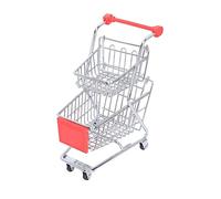 Gatuida Creative Mini Metal Cart Shaped Fried Food Holder Sturdy Storage Basket for Hotel Restaurant Office Table Decoration Red Mini Trolley Adornment