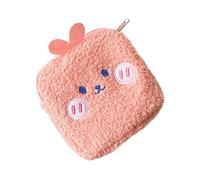 Gatuida Creative Mini Sanitary Pad Bag with Smooth Zipper Plush Material Cartoon Design Lightweight Portable Menstrual Pad Storage Pouch for Travel and Daily Use