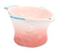 Gatuida Creative Pink Fish-shaped Raised Cat Bowl Decorative Food Dish Kitten Feeder Easy-clean Tilted Shallow Angle Pet Plate for Household Feeding