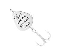 Gatuida Creative Stainless Steel Fishing Hook with You Are My Greatest Treble Hook Fishing Lure Tackle Accessory for Outdoor Adventures for