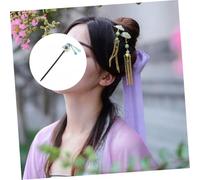 Gatuida Crystal Hairpin with Azure Stone and Agate Flowers Wooden Hair Chopstick for Long Hair for Women Elegant Chinese Style