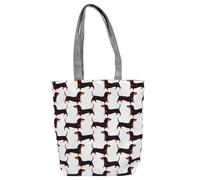 Gatuida Cute Dachshund Print Portable Tote Bag Large Capacity Shoulder Bag for Women Lightweight and Sturdy for Travel Outdoor Use and Daily Activities