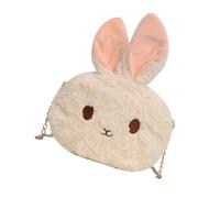 Gatuida Cute Rabbit Plush Crossbody Bag for Lightweight Shoulder Bag Soft Beige Cross Body Purse Gift for Friends Adorable Little Bunny Design