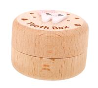 Gatuida Deciduous Tooth Box Wooden Case Cute Tooth Keepsake Box for Boys and Girls Fairy Storage Holder