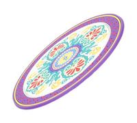 Gatuida Decorative Purple Sound Bowl Cushion with Flower Prints Pattern, Lightweight PVC Meditation Mat for Tibetan Singing Bowls, for Meditation and Relaxation Sessions