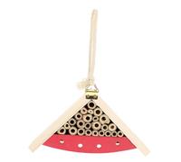 Gatuida Decorative Wooden Bee House Garden Cabin with Outdoor Insect Shelter for Pollinators Pink Painted Hanging Habitat for Bees and Butterflies