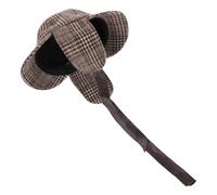 Gatuida Deerstalker Ear Adjustable and Hat Double with Plaid Brim Flaps, Authentic Style Costume Accessory for Halloween Events Detective Adults, for Classroom Settings