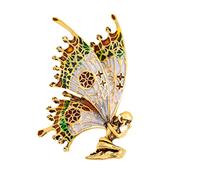 Gatuida Delicate Brooch Alloy Material Featuring Butterfly Wings Design and Diamond Accents As Collar Pin Chain for Fashion Suits and Formal Wear