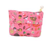 Gatuida Delicate Light Pink Mushroom Cosmetic Bag Small Change Pouch Supple Mini Coin Purse Portable Makeup Storage Bag for Travel and Daily Use