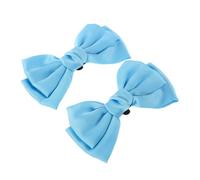 Gatuida Detachable Satin Bowknot Shoe Clips Blue Removable Bow Shoe Buckles for Women Bridal Shower Wedding Party Multipurpose Vintage Style Accessories for Bags and Hair