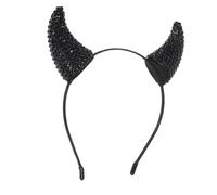 Gatuida Devil Horn Headband Black Glitter Cow Horns Halloween Cosplay Party Hairband Headpiece for Women and Girls