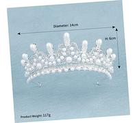 Gatuida Diamond Encrusted Pearl Crown Headwear Elegant Bridal Tiara with Shiny Imitation Pearls Silver Fashion Crown for Wedding Prom Party and Special Occasions