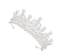 Gatuida Diamond Pearl Rhinestone Bridal Tiara Crown Headdress for Wedding Party Prom Anniversary Silver Imitation Pearl Beads Elegant Headwear for Brides and Bridesmaids