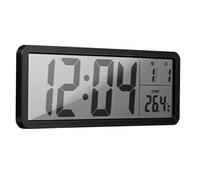 Gatuida Digital Wall Clock with LED Display Date and Temperature Monitor Wall Mounted Electric Clock for Living Bedroom Office Automatic Space Saving Modern Home Decor