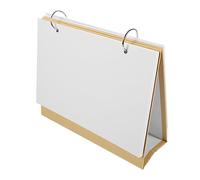 Gatuida DIY Blank Flip Calendar with White Cardstock and Kraft Cover Standing Desktop Graffiti Memo Planner for Daily Drawing Perpetual Desk Calendar Artists and Friends