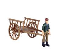 Gatuida DIY Farm Play Set with Farmer and Wagon Lightweight Simulation Farm Scene Model for Boys and Educational Accessory to Develop Practical Skills and Real Life Knowledge