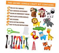 Gatuida DIY Felt Cloth Sewing Kit Jungle Animals Educational Craft for Adults Handmade Soft Animal Sewing Creative Gift for Playdates Craft Parties