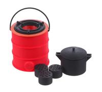 Gatuida Dollhouse Mini Accessory 1:12 Scale Coal Stove Mini Pot for Miniature Kitchen Lifelike Miniature Stove Prop