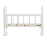 Gatuida Dollhouse Mini Bed Cradle: Mini Crib Rocking Cot Baby Doll Bed - 1/12 Scale Cradle For Dolls House Nursery - Dollhouse Baby Crib Miniature