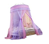 Gatuida Dome Net Bed Canopy with Lace Trim, Polyester Fibre and Iron Wire | Bedroom Hanging Tent in Pink or Purple, Lightweight Design for Romance and Elegance Decor, Lace Mosquito Net Style
