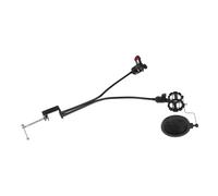 Gatuida Double Gooseneck Mic Stand with Phone Holder Rotation for Live Streaming Podcasting Stable Desktop Support for Audio Compatibility for Various Phone Models
