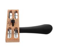 Gatuida Double Row Jingle Tambourine Foot Tambourine Percussion Instrument with Heel Shaker Small Size Folk Instrument for Drum and Guitar Playing Concert Music