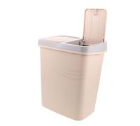 Gatuida Dual-compartment Kitchen Garbage Can with Lid Odour-reducing Covered Trash Bin for Dry Wet Separation Plastic Waste Basket with Open Suitable for Bathroom and Living Use