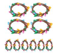 Gatuida Easter Candle and Multi-scene Flexibility with Fade-resistant Colours 10pcs Tiny Wreaths for Candle Holders for Front Door Decoration and Spring Table Centrepiece