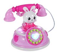 Gatuida Educational Small Plastic Simulation Telephone for Retro Cartoon Design Role-Playing Playhouse for Interaction and Early Learning Pink